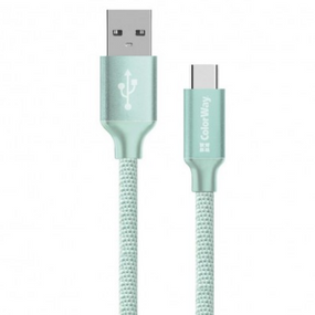 Кабель USB Type-C ColorWay CW-CBUC008-MT 2,4A 2м м'ятний