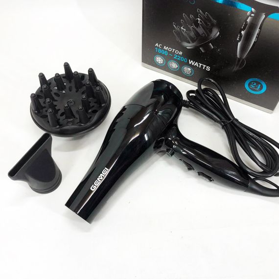 Фен для разных типов волос Gemei GM-103 2200 Вт, Хороший фен для дома Малошумный укладки волос UX-64 | Зображення 7