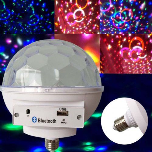 Диско-шар светомузыка диско шар с цоколем Music OQ-313 Ball E27 | Зображення 5