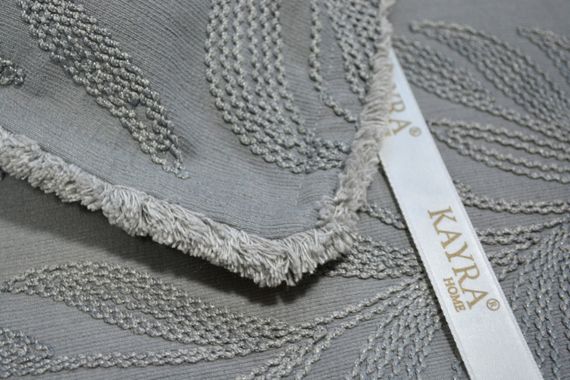Покривало з бахромою Kayra 240х260 см. Carina сіре | Зображення 5