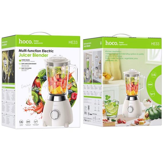 Блендер Hoco HE33 Electric Retro Juicer 500W (1.5L) Milky White | Зображення 3