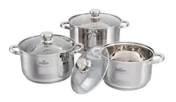 Набор кастрюль с крышками Bohmann BH-71241-06 набор кухонный 6 предметов посуда для кухни | Зображення 1
