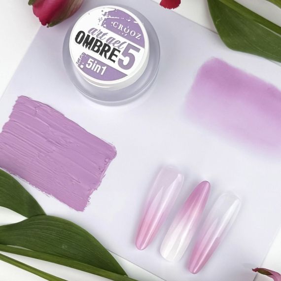 Гель-краска для омбре Crooz Art gel ombre № 05 (светлый розово-лиловый) 3мл | Зображення 1