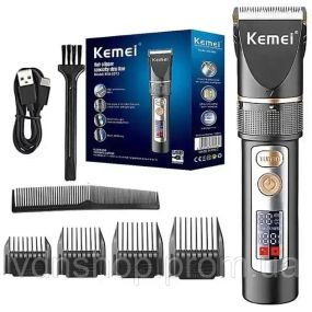 Акумуляторна машинка для стрижки волосся Kemei KM-5073