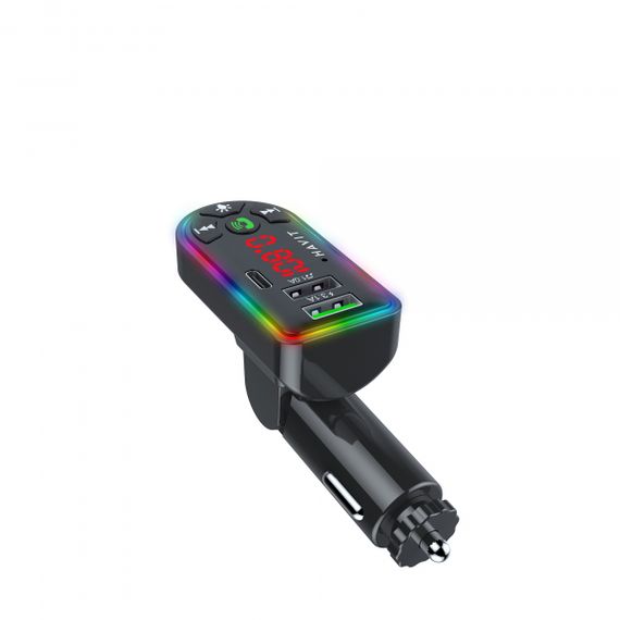 FM модулятор HAVIT HV-FM813BT 2USB+USB-C RGB Black | Зображення 2