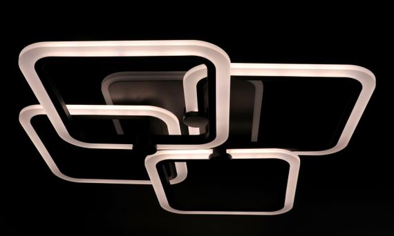 Люстра світлодіодна стельова LED світильник для квартири на стелю лед з пультом 25756 Чорний 10х56х65 см. | Зображення 4