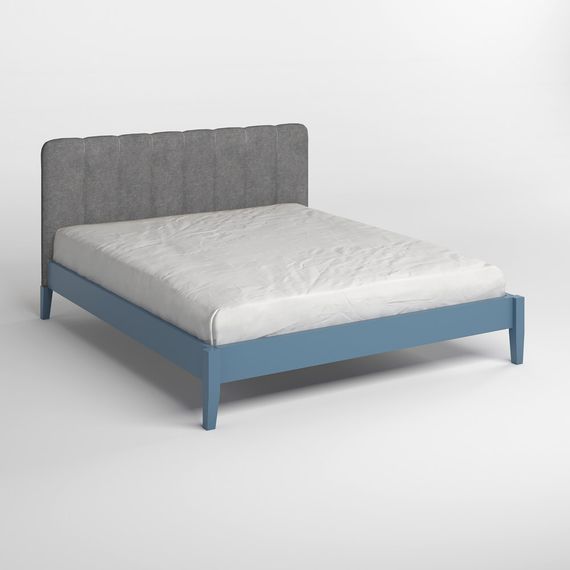 Двоспальне дерев&#039;яне ліжко Mebigrand Лондон ДК Сіро-синій (S7010R90B)/Аляска 93 (Сірий) Б1 160х190 см (MBG-6931) | Зображення 1