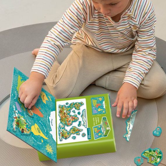 Дитяча магнітна мапа світу тварини 200267, 36 елементів | Зображення 7