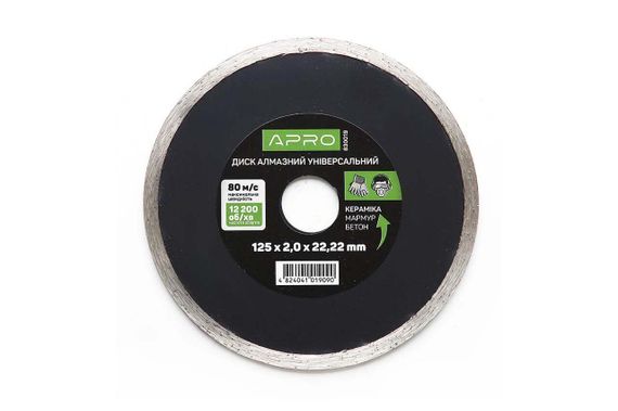 Диск алмазный Apro - 125мм x 16-18% плитка (830066)