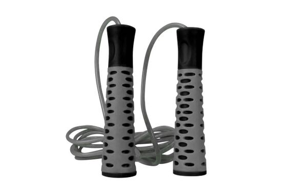 Скакалка PowerPlay 4206 Jump Rope PRO+ Сіро-чорна (2,75m.) | Зображення 1