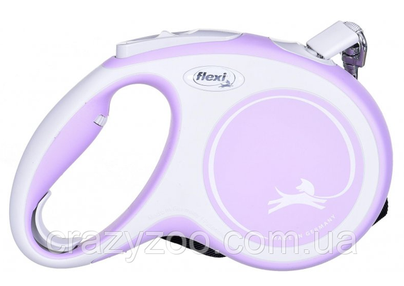 Поводок-рулетка для собак Flexi New Comfort М до 25 кг сиреневая лента 5 м 43608 | Зображення 1