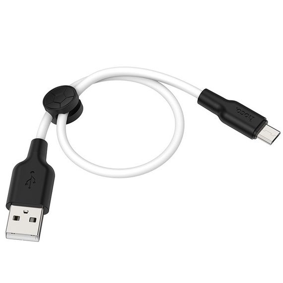 Дата кабель Hoco X21 Plus Silicone MicroUSB Cable (0.25m) Чорний / Білий | Зображення 1