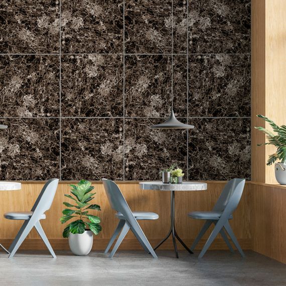 Декоративная ПВХ плита 600х600х3мм Сірий темно-сірий мармур (S) SW-00001628 | Зображення 5