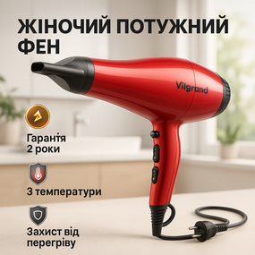 Фен-стайлер для сушіння волосся Vilgrand VHD-2430 2400 Вт, Фен побутовий для волосся ID-14