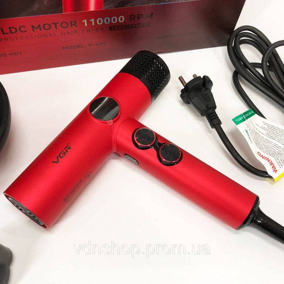 Класичний фен для сушіння та укладання волосся VGR V-401, Хороший електричний фен FI-64 | Зображення 1