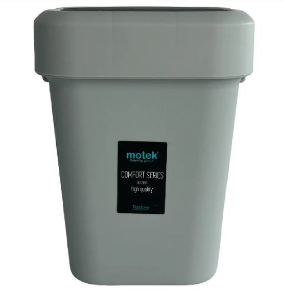 Відро для сміття Motek на 8 л з поворотною кришкою 22.5х22.5х30 см Сіре (COB-410) | Зображення 5