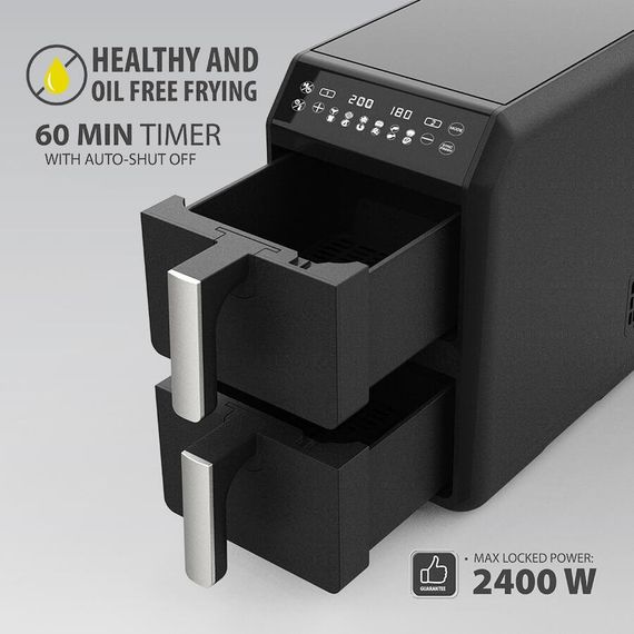 Аэрофритюрница Maestro MR-761 с двумя чашами 5 л и 5 л мультипечь фритюрница аэрогриль | Зображення 5