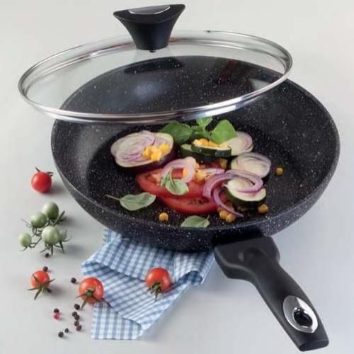 Сковорода Tiross TS1255P 26 см антипригарная с крышкой (UA-01)