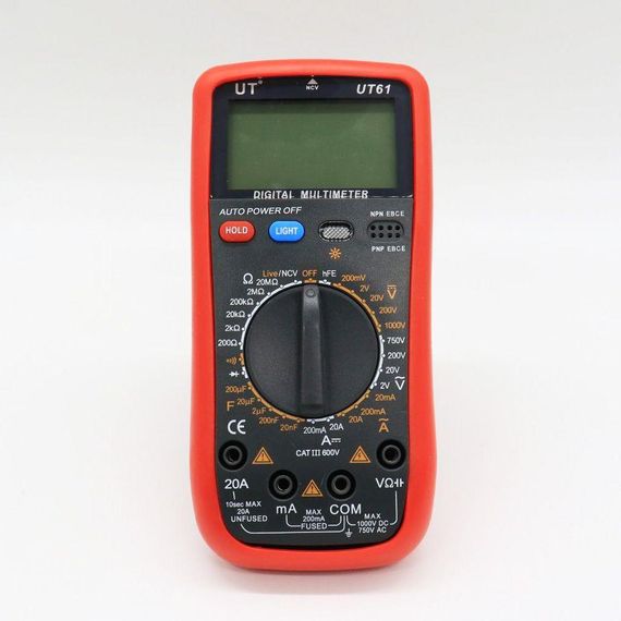 Цифровий мультиметр з підсвіткою екрану DT UT 61 / Тестер напруги / Електронний прилад для вимірювання струму | Зображення 7