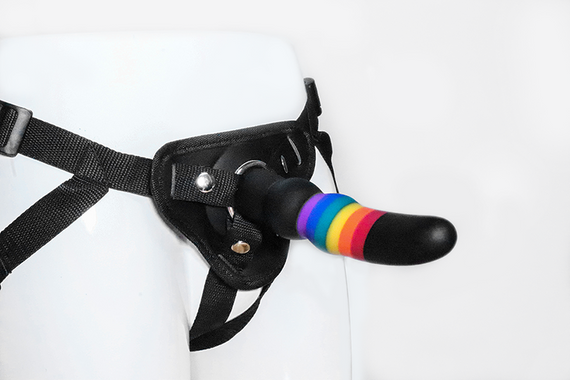 Страпон женский радужный COLOURFUL LOVE STRAP ON SOLID DILDO Sex Aura | Зображення 2