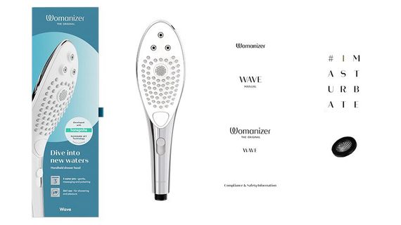 Насадка-стимулятор для душа 2в1 Womanizer Wave Chrome, массажер для интимных зон | Зображення 4