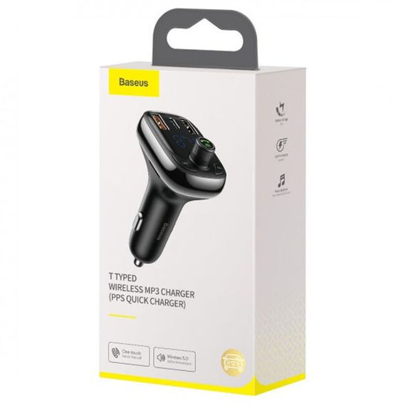 АЗП FM модулятор Baseus S-13 36W (2USB-A/1C) (CCMT000101) Чорний | Зображення 4
