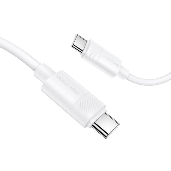 Дата кабель Borofone BX123 Leya Type-C to Type-C 60W (1m) White | Зображення 2