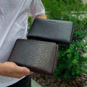 Клатч на две молнии с фактурной натуральной кожи MC-086-5902С