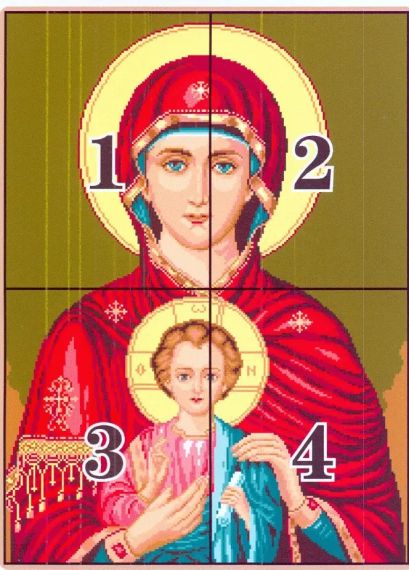 Набір для вишивання за нанесеною на канву схемою  "Madonna-and-child 1". AIDA 14CT printed, 44*57 см | Зображення 2
