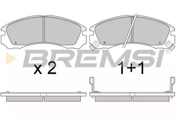 Колодки передні гальмівні Outlander 12-/Peugeot 4007 07-, Bremsi (BP2573) | Зображення 2