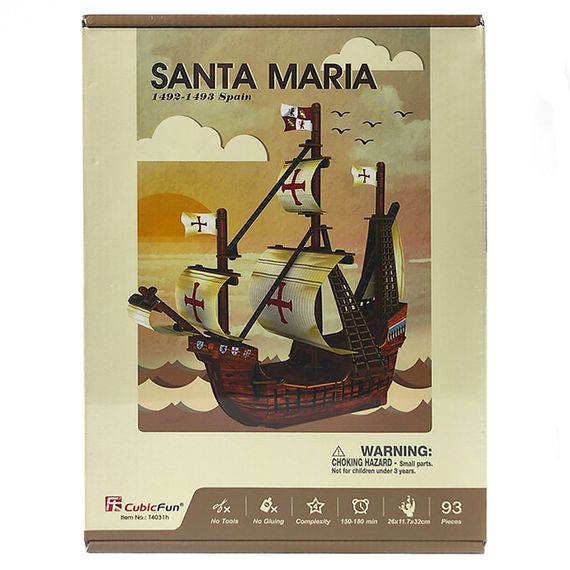 3D пазл CubicFun Корабль Санта Мария (T4031h)