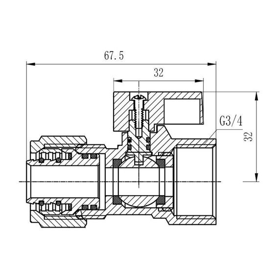 Кран кульовий обтискний Thermo Alliance Forte 20х3/4" ВР SF264W20 | Зображення 1