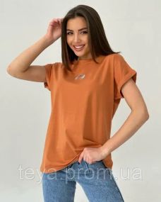Футболка для жінок колір теракотовий FI_007472