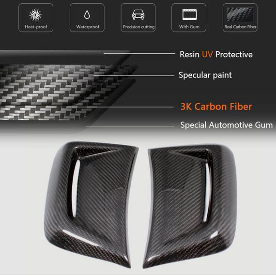 Накладки на передній бампер (для AMG 2012-2014, Карбон) для Mercedes C-class W204 рр | Зображення 4