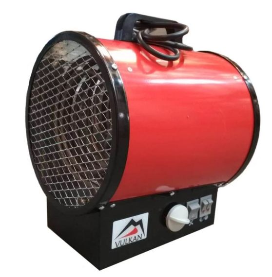 Електрична теплова гармата Vulkan 3,0 кВт, площа обігріву 30 кв.м., червоний, підлоговий, 220В (3000 (Е) ТП)