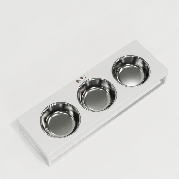 Миски на подставке для котов и маленьких собак Hollky Base Bar (3 × 0,45 л) Bar-54187-WHWH | Зображення 5