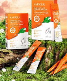 Бульбашкова маска-стік для обличчя з морквяною піною та кислотами SADOER, 4 г