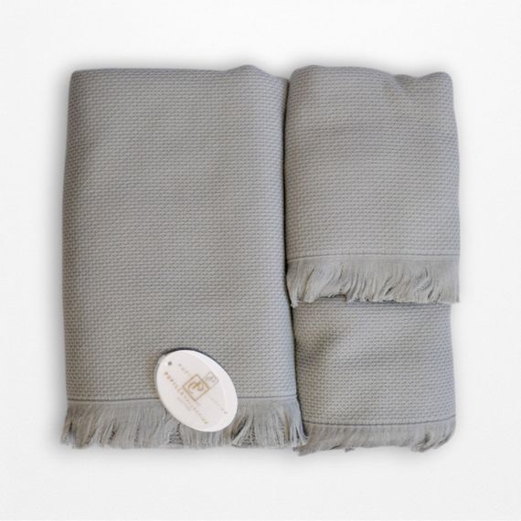 Набір рушників Pupilla Bernini з бахромою Gri | Зображення 1