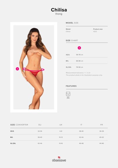 Мереживні стрінги Chilisa crotchless thong XS/S | Зображення 4