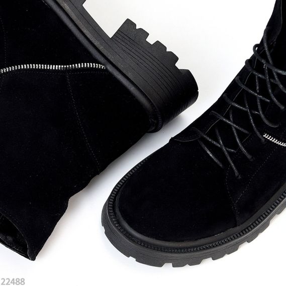 Стильні чорні черевики на кожен день натуральна замша на флісі | Зображення 8