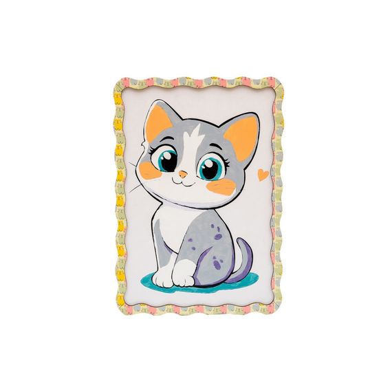 Картина по номерах "Котик" Puz-22945 формат А4 пензлик, фарби, кріплення для стіни | Зображення 1