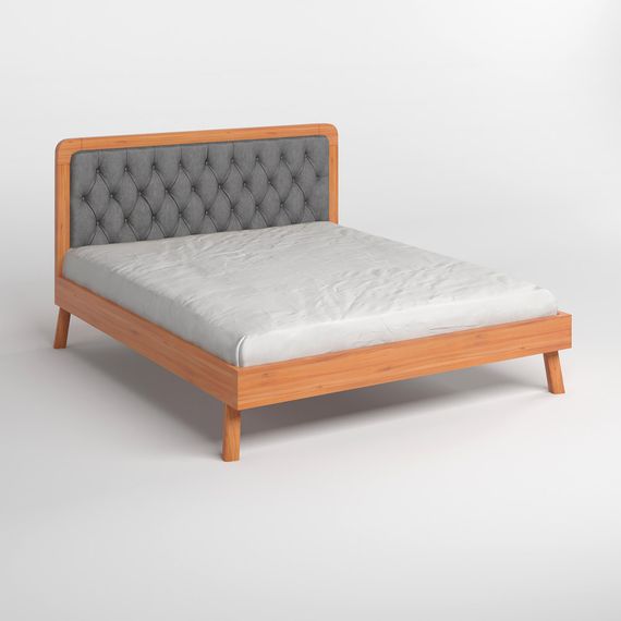 Полуторне дерев'яне ліжко Mebigrand Токіо Яблуня/Аляска 93 (Сірий) 120х200 см (MBG-4779) | Зображення 1