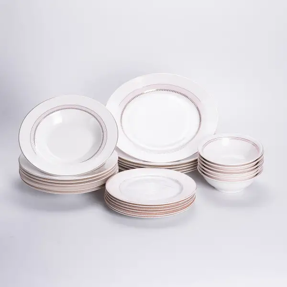 Столовий сервіз з порцеляни Lora на 6 осіб 24 предмети HP-HK-4