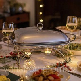 Мармит для горячих блюд на мероприятиях Magio, Мармит с крышкой на подставке вторых блюд ME-42