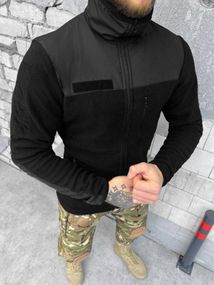 Флисовка черная police с жетоном  ВТ6496