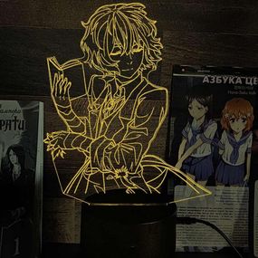 Акриловый светильник-ночник Осаму Дазай 2 желтый tty-n002315