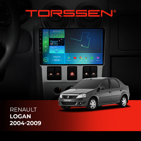 Штатна магнітола Torssen Renault Logan 2004-2009 F96128 4G Carplay DSP