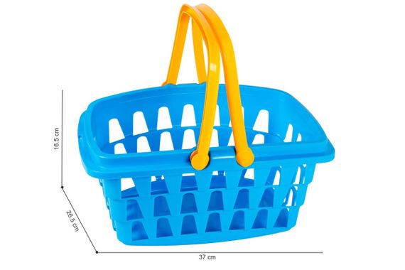 Дитяча універсальна пластикова ігрова Кошик Супермаркет ТехноК для ігор, прогулянок для дитини блакитна | Зображення 1
