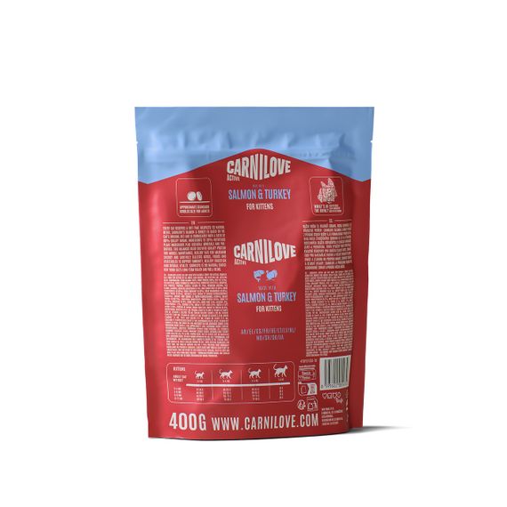 Сухий корм для кошенят з індичкою та лососем Carnilove Active Salmon & Turkey Kitten, 400 гр | Зображення 1