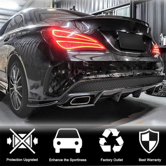 Дифузор заднього бампера V2 (для AMG-Line / CLA45 AMG 2013-2016, Карбон) для Mercedes CLA C117 рр | Зображення 7